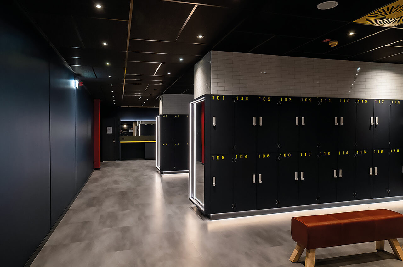 Die Umkleiden sind schlicht und hochwertig Die Umkleiden im Iron&Soul in Köln